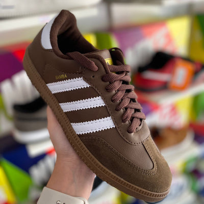 adidas samba marrom camurça