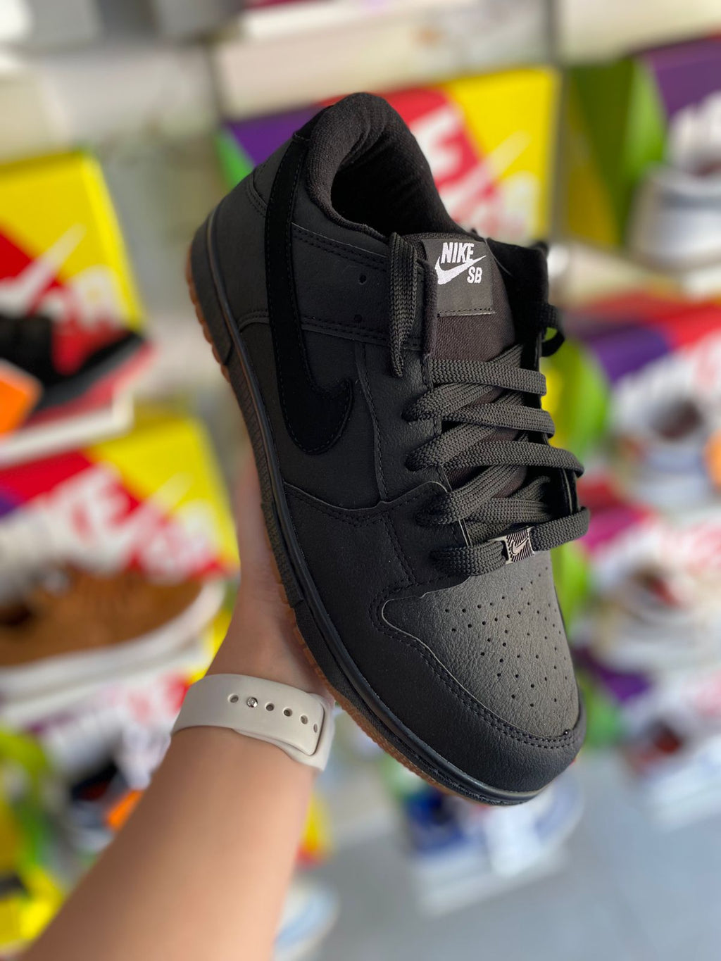 Nike dunk preto látex