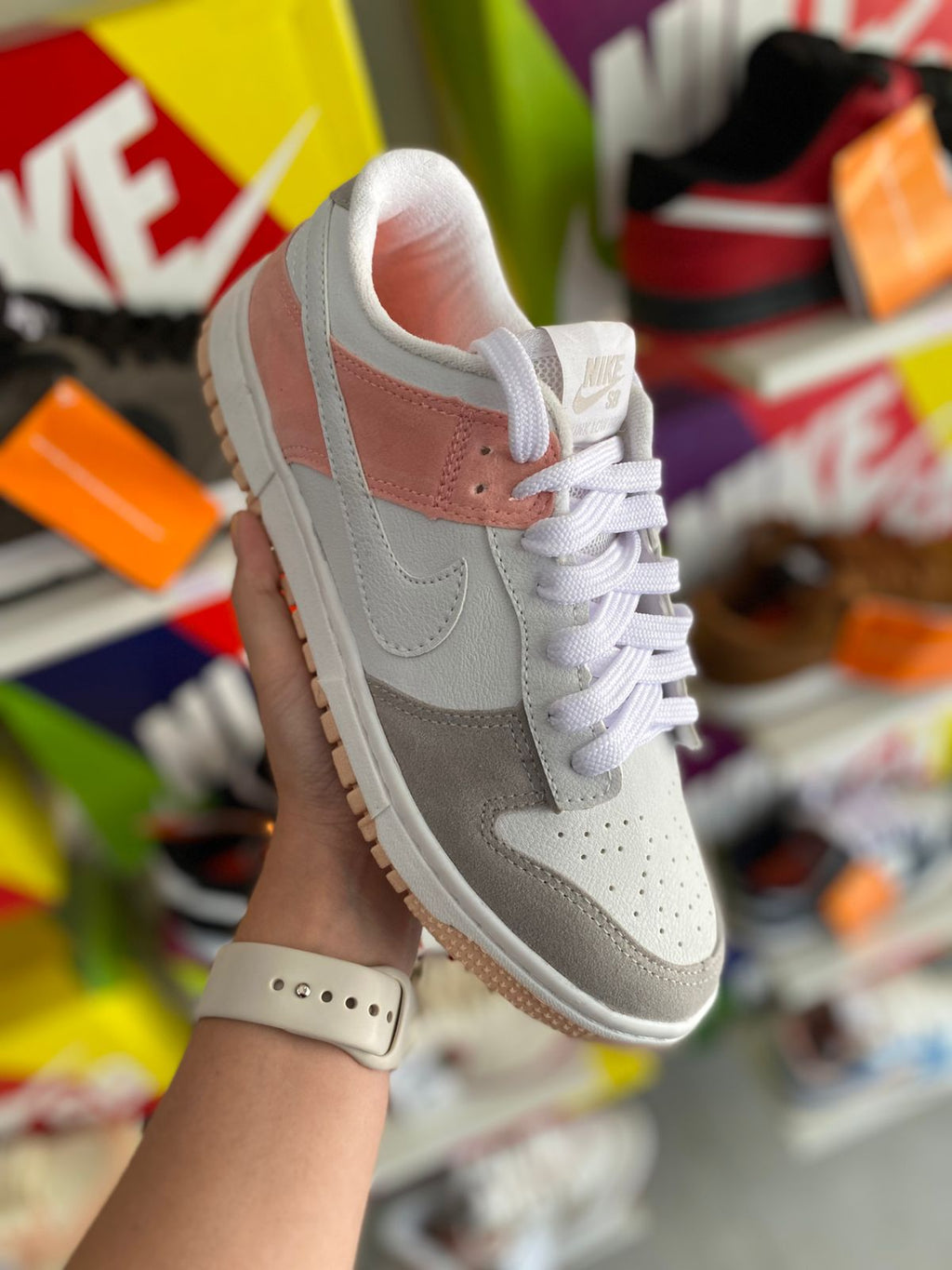 Nike dunk rosa branco