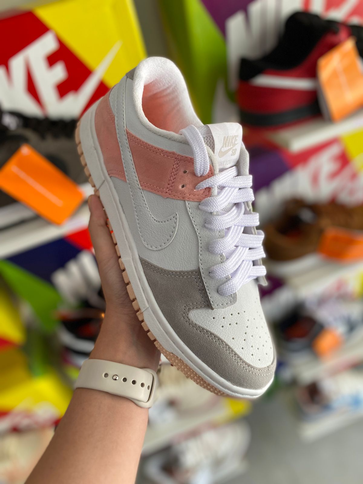 Nike dunk rosa branco