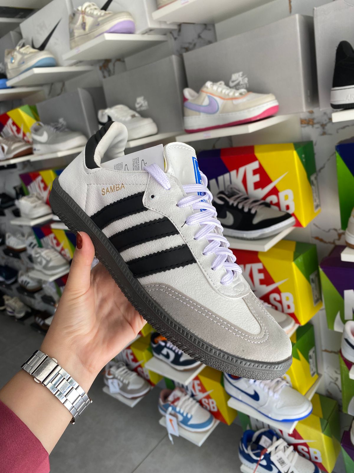 adidas samba branco/preto